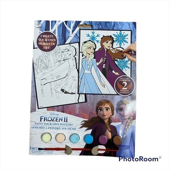 Disney Frozen Painting Kit NEW 2 Posters Elsa Anna Kids Toy Craft Art - Picture 1 of 3